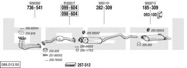 BOSAL 08801350 Система випуску ОГ