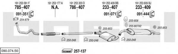 BOSAL 09007450 Система випуску ОГ