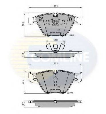 COMLINE CBP02011 Комплект гальмівних колодок, дискове гальмо