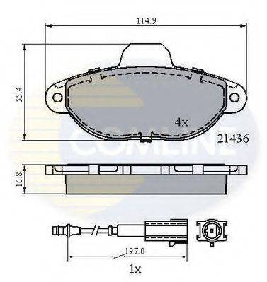 COMLINE CBP21602 Комплект гальмівних колодок, дискове гальмо