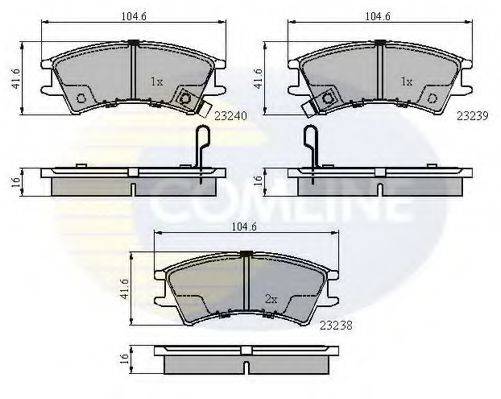 COMLINE CBP3488 Комплект гальмівних колодок, дискове гальмо