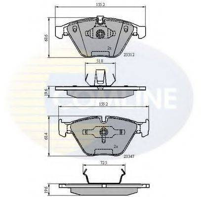 COMLINE CBP02033 Комплект гальмівних колодок, дискове гальмо