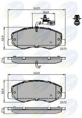 COMLINE CBP12108 Комплект гальмівних колодок, дискове гальмо