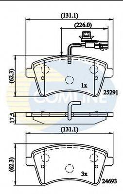 COMLINE CBP11707 Комплект гальмівних колодок, дискове гальмо