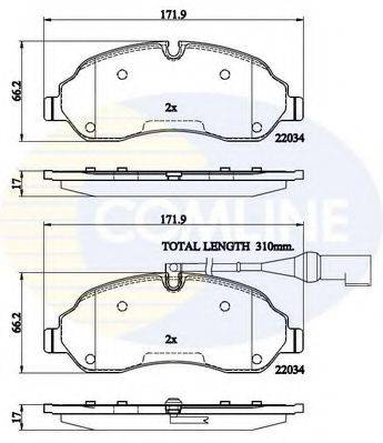 COMLINE CBP22214 Комплект гальмівних колодок, дискове гальмо