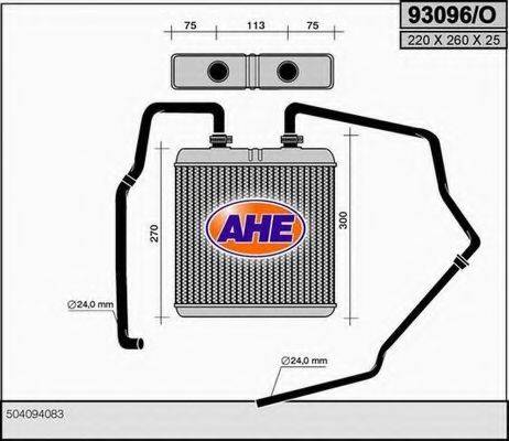 AHE 93096O Теплообмінник, опалення салону