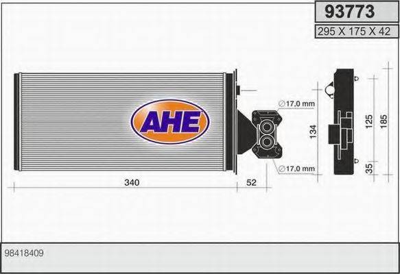 AHE 93773 Теплообмінник, опалення салону