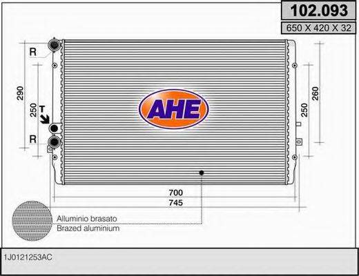 AHE 102093 Радіатор, охолодження двигуна