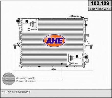 AHE 102109 Радіатор, охолодження двигуна