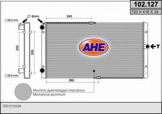 AHE 102127 Радіатор, охолодження двигуна