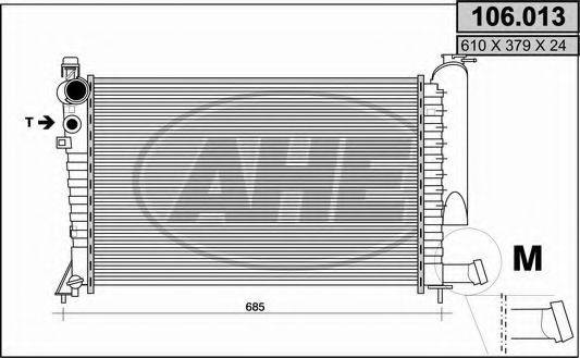 AHE 106013 Радіатор, охолодження двигуна