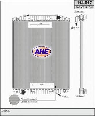 AHE 114017 Радіатор, охолодження двигуна