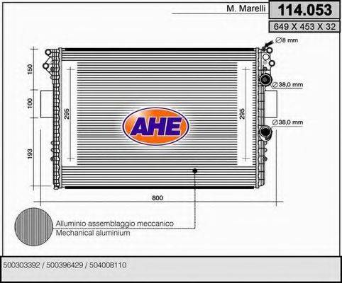 AHE 114053 Радіатор, охолодження двигуна