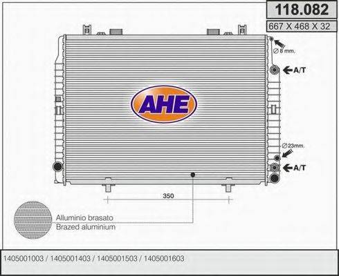 AHE 118082 Радіатор, охолодження двигуна