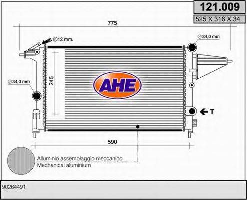 AHE 121009 Радіатор, охолодження двигуна