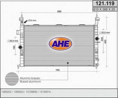 AHE 121119 Радіатор, охолодження двигуна