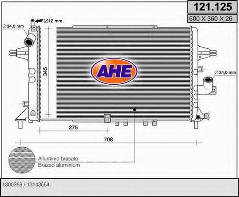 AHE 121125 Радіатор, охолодження двигуна