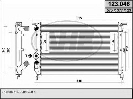 AHE 123046 Радіатор, охолодження двигуна