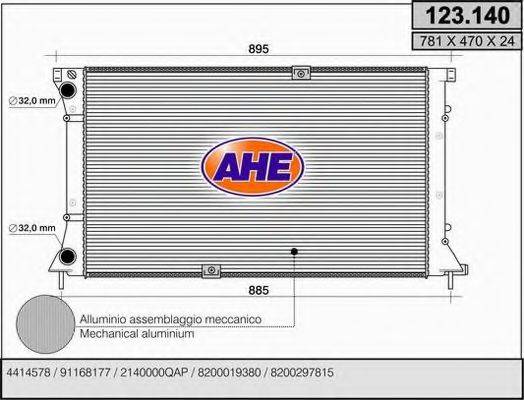 AHE 123140 Радіатор, охолодження двигуна