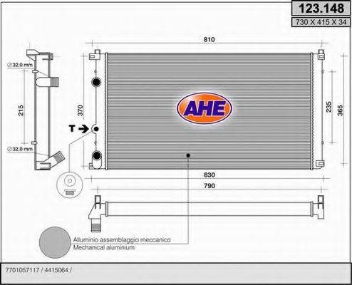 AHE 123148 Радіатор, охолодження двигуна