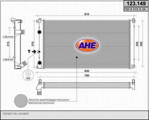 AHE 123149 Радіатор, охолодження двигуна