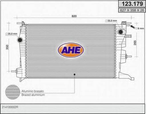 AHE 123179 Радіатор, охолодження двигуна