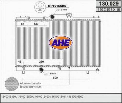 AHE 130029 Радіатор, охолодження двигуна