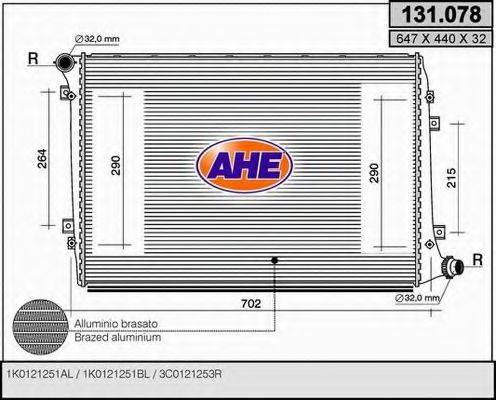 AHE 131078 Радіатор, охолодження двигуна