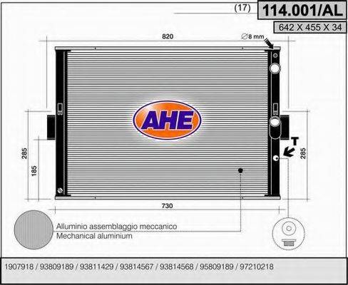 AHE 114001AL Радіатор, охолодження двигуна