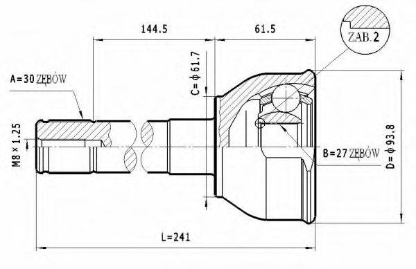 STATIM C596 Шарнірний комплект, приводний вал