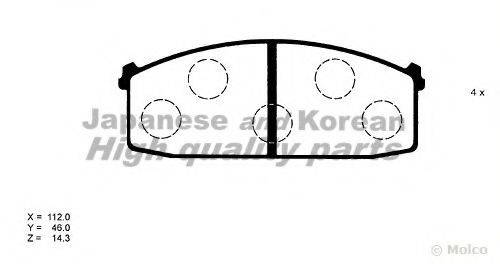 ASHUKI N00905 Комплект гальмівних колодок, дискове гальмо