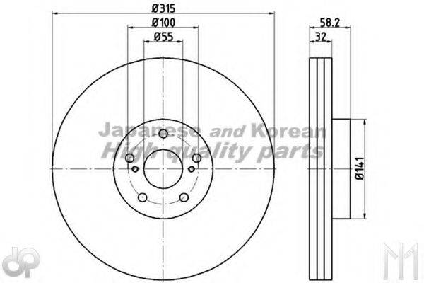 ASHUKI T60312HD гальмівний диск