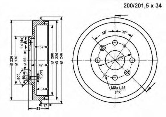 VEMA 801355 Гальмівний барабан