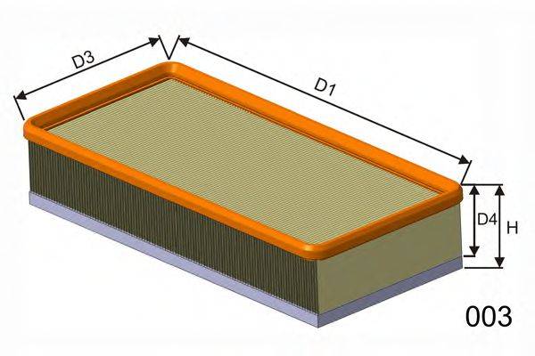 MISFAT P293A Повітряний фільтр