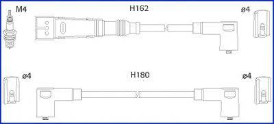 HITACHI 134784 Комплект дротів запалювання