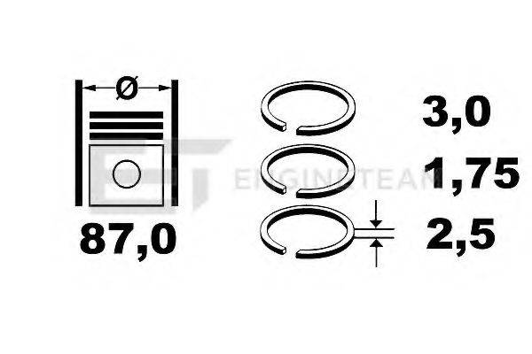 ET ENGINETEAM R1004500 Комплект поршневих кілець