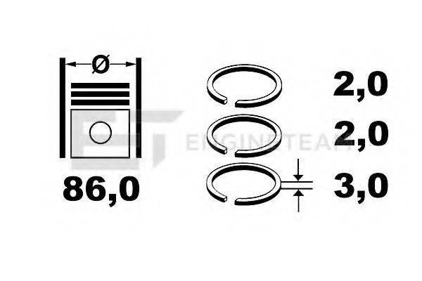 ET ENGINETEAM R4000900 Комплект поршневих кілець