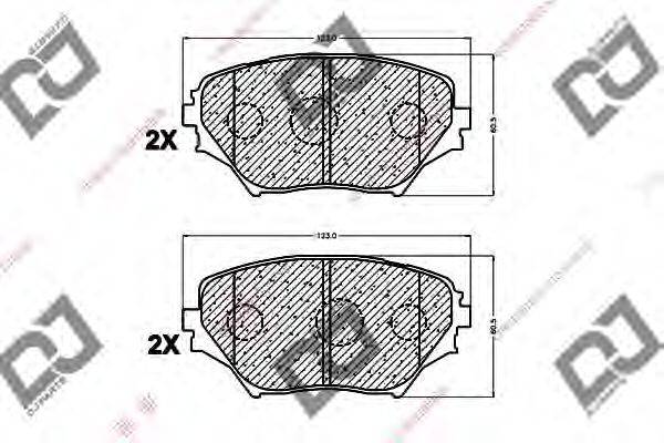 DJ PARTS BP1011 Комплект гальмівних колодок, дискове гальмо