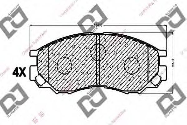 DJ PARTS BP1016 Комплект гальмівних колодок, дискове гальмо