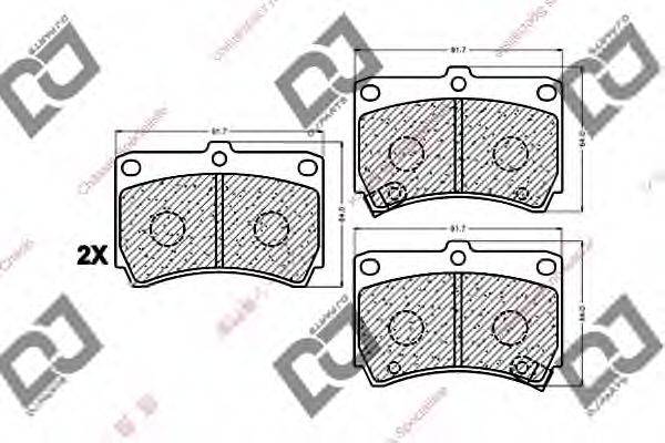 DJ PARTS BP1027 Комплект гальмівних колодок, дискове гальмо