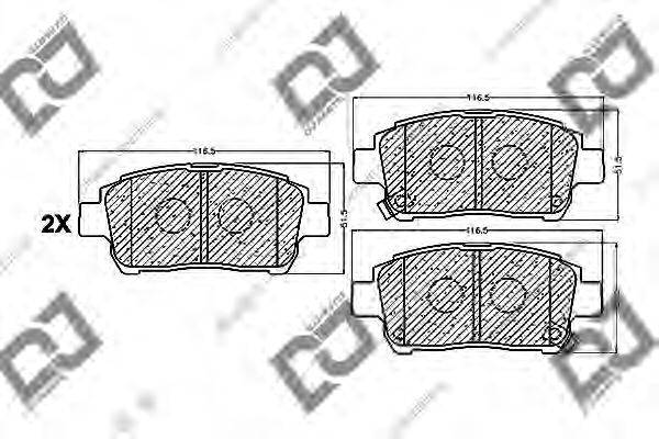 DJ PARTS BP1051 Комплект гальмівних колодок, дискове гальмо