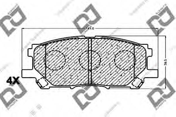 DJ PARTS BP1074 Комплект гальмівних колодок, дискове гальмо