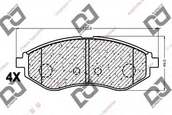 DJ PARTS BP1111 Комплект гальмівних колодок, дискове гальмо