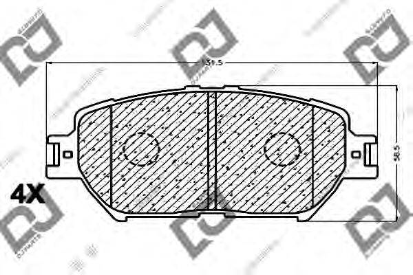 DJ PARTS BP1137 Комплект гальмівних колодок, дискове гальмо