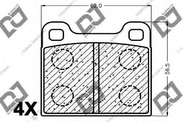 DJ PARTS BP1177 Комплект гальмівних колодок, дискове гальмо