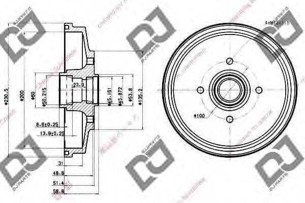 DJ PARTS BR1022 Гальмівний барабан