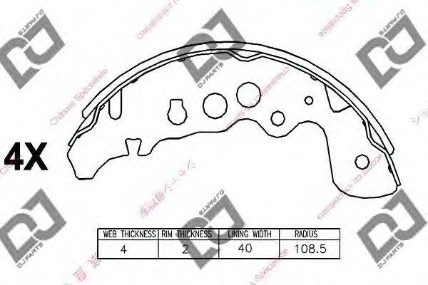 DJ PARTS BS1020 Комплект гальмівних колодок