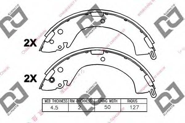 DJ PARTS BS1035 Комплект гальмівних колодок