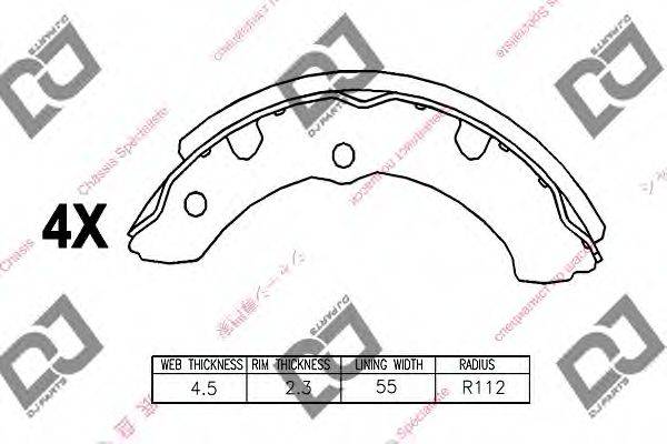 DJ PARTS BS1048 Комплект гальмівних колодок