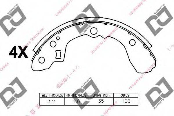 DJ PARTS BS1133 Комплект гальмівних колодок